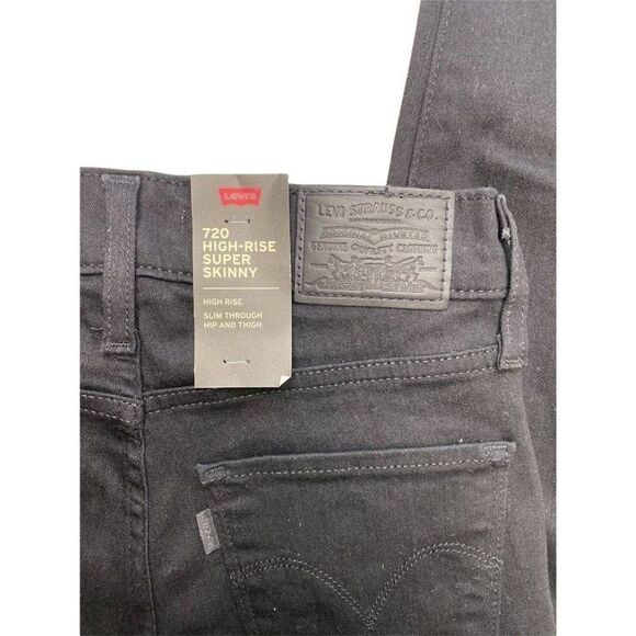 Levi's Premium 720 Super Skinny Jeans‎ Women's 24 XS Black High-Rise NEW - Picture 11 of 15